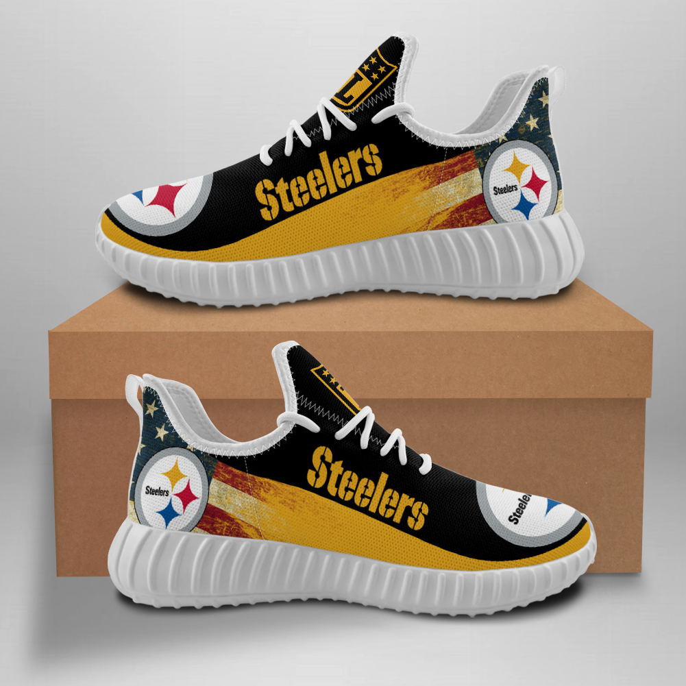 Men's Pittsburgh Steelers Mesh Knit Sneakers/Shoes 004